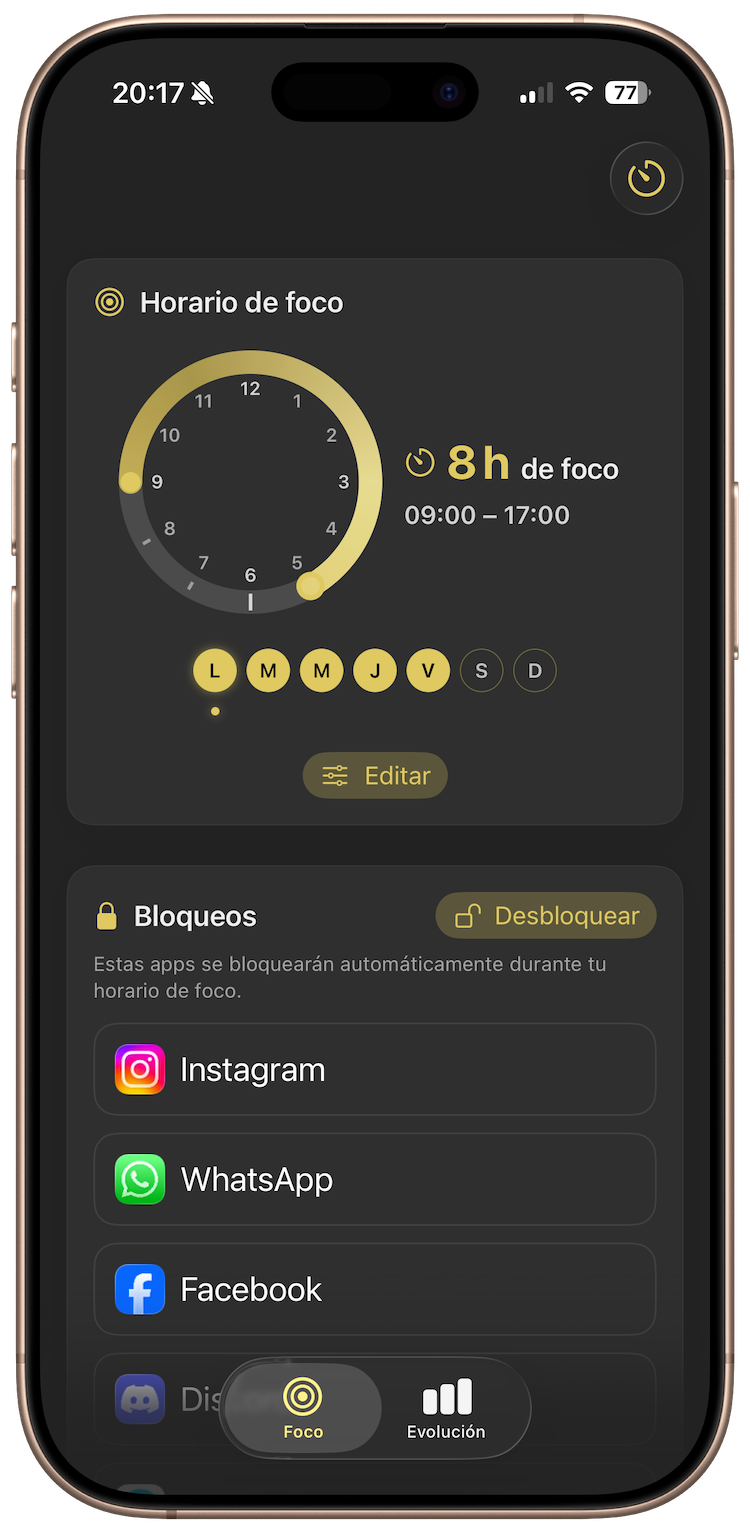 Pantalla principal MoveGate