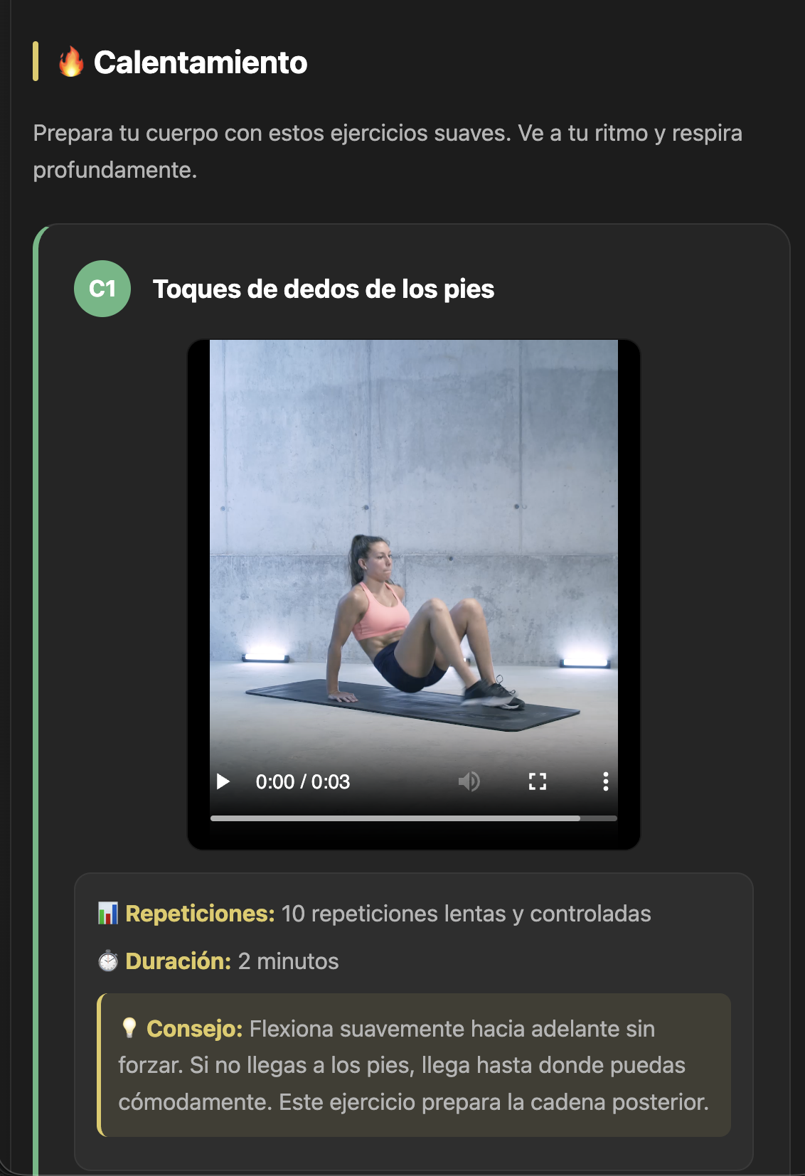 Ejemplo de sesión de Camino Vital